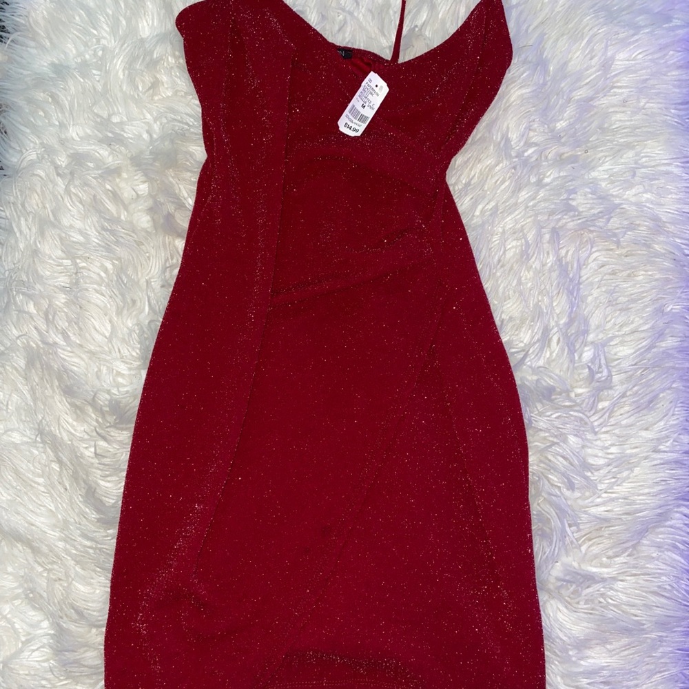 Maroon dress with slit